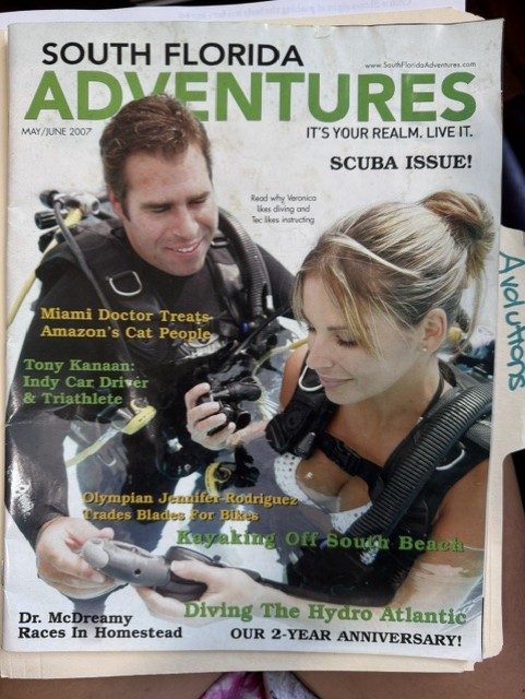 May and June 2007 scuba issue cover of South Florida Adventures featuring Veronica